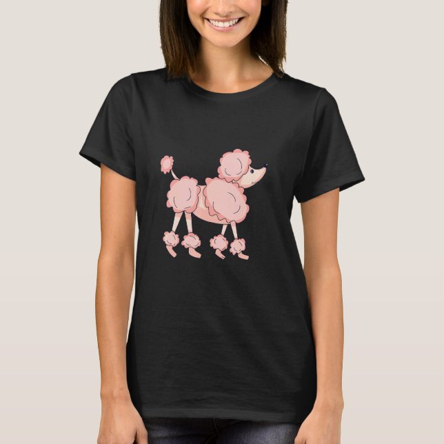 Cute Pink Poodle T-Shirt (Front)