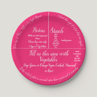 Cute Pink Portion Control Paper Plates