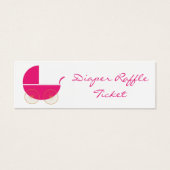 Cute Pink Pram Diaper Raffle Ticket - Skinny Card (Front)
