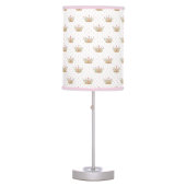 Cute Pink Princess Crown Girls Nursery Table Lamp (Front)