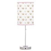 Cute Pink Princess Crown Girls Nursery Table Lamp (Back)