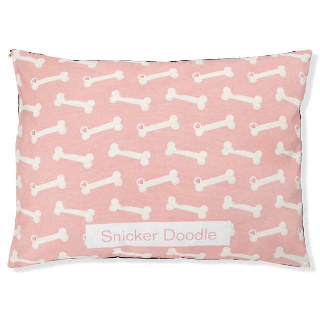 Cute Pink Princess Dog Bone Pet Outdoor Dog Bed (Front)