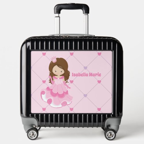 Cute Pink Princess Girl Customizable Kids Luggage