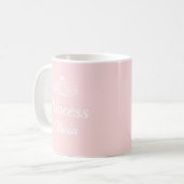 Cute Pink Princess Name with Tiara Personalizable Coffee Mug (Front Left)