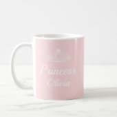 Cute Pink Princess Name with Tiara Personalizable Coffee Mug (Left)