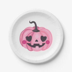Cute Pink Pumpkin  Paper Plates