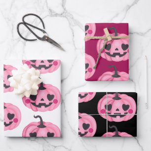 Cute Pink Pumpkin Wrapping Paper 