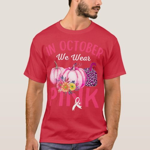 Cute Pink Pumpkins Awareness Month T_Shirt