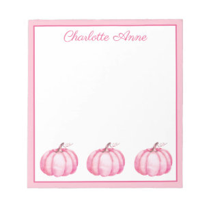 Cute Pink Pumpkins Personalized Notepad
