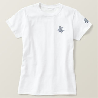 Cute Pink Purple Alligator small Embroidered Shirt