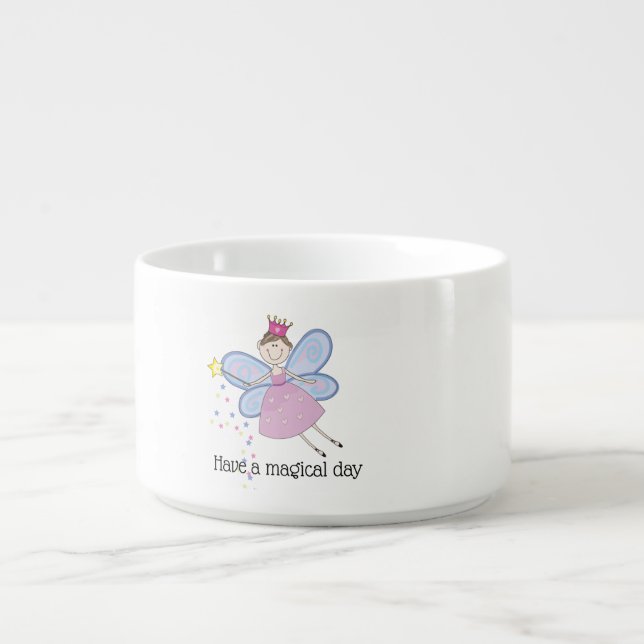 Cute Pink Purple Blue Fairy Cartoon Personalized Bowl (Center)