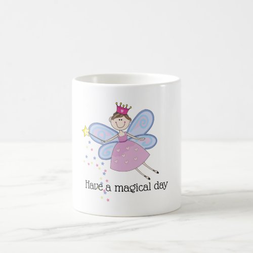 Cute pink purple blue fairy cartoon personalized coffee mug