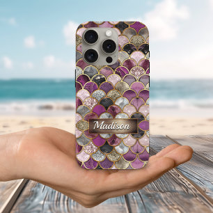 Cute pink purple gold mermaid scales Case-Mate iP iPhone 16 Pro Case