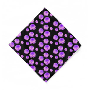 Cute pink purple jellyfish kawaii cartoon  bandana