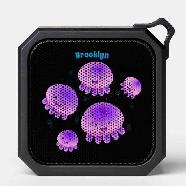Cute pink purple jellyfish kawaii cartoon bluetooth speaker (Front)