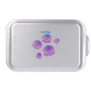 Cute pink purple jellyfish kawaii cartoon cake pan