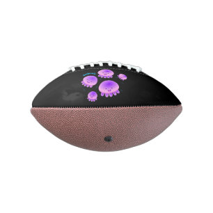 Cute pink purple jellyfish kawaii cartoon football