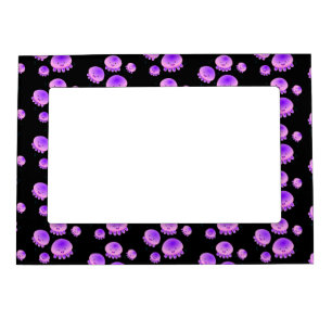 Cute pink purple jellyfish kawaii cartoon magnetic frame