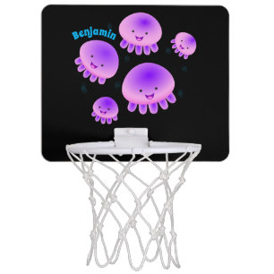 Cute pink purple jellyfish kawaii cartoon mini basketball hoop