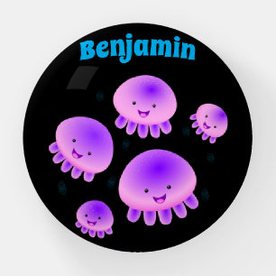 Cute pink purple jellyfish kawaii cartoon paperweight