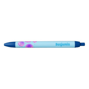 Cute pink purple jellyfish kawaii cartoon pen