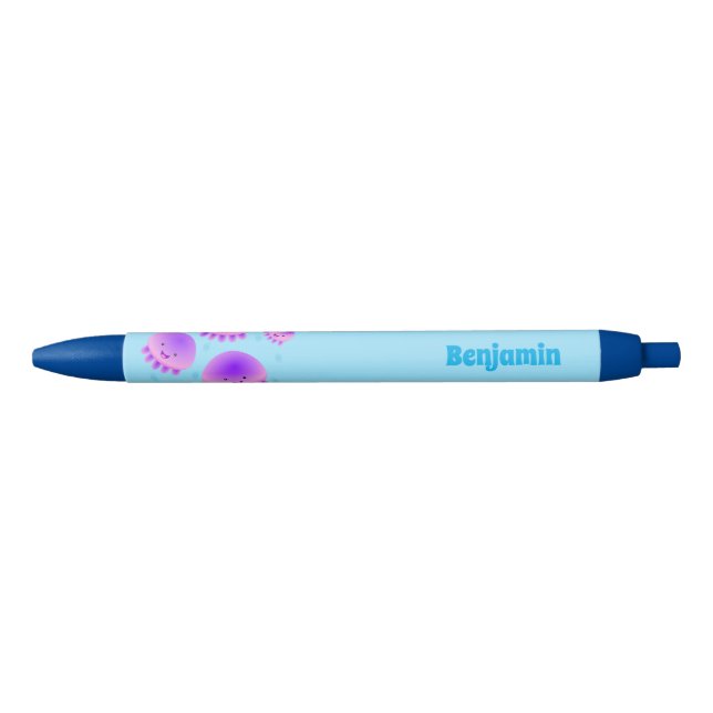 Cute pink purple jellyfish kawaii cartoon pen (Front)