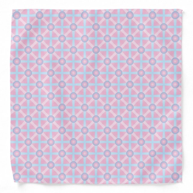 Cute Pink, Purple & Light Blue Pattern Bandana (Front)