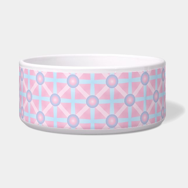 Cute Pink, Purple & Light Blue Pattern Bowl (Front)
