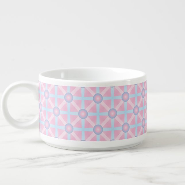 Cute Pink, Purple & Light Blue Pattern Bowl (Right)