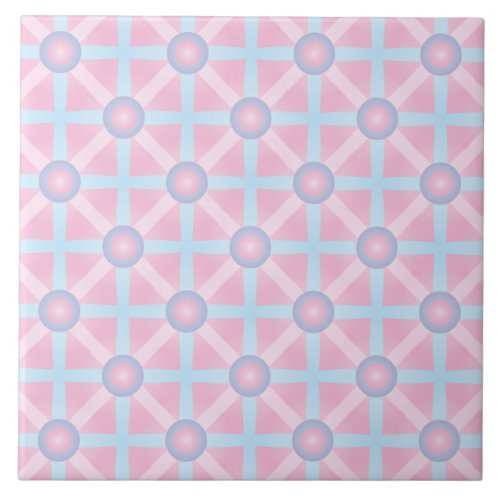 Cute Pink Purple  Light Blue Pattern Ceramic Tile