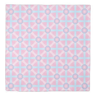 Cute Pink, Purple & Light Blue Pattern Duvet Cover