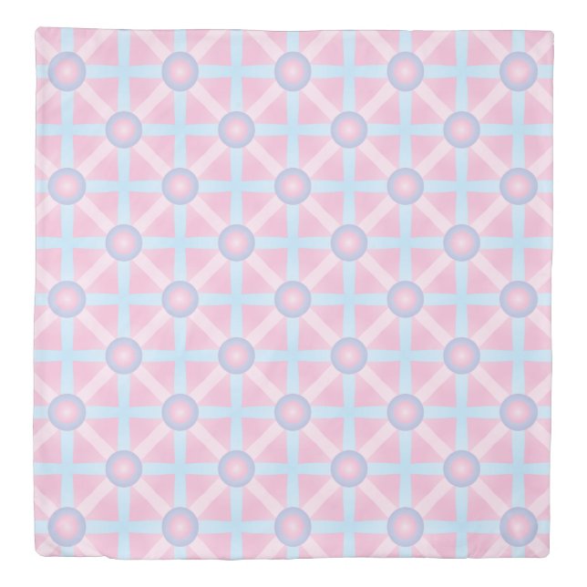 Cute Pink, Purple & Light Blue Pattern Duvet Cover (Front)