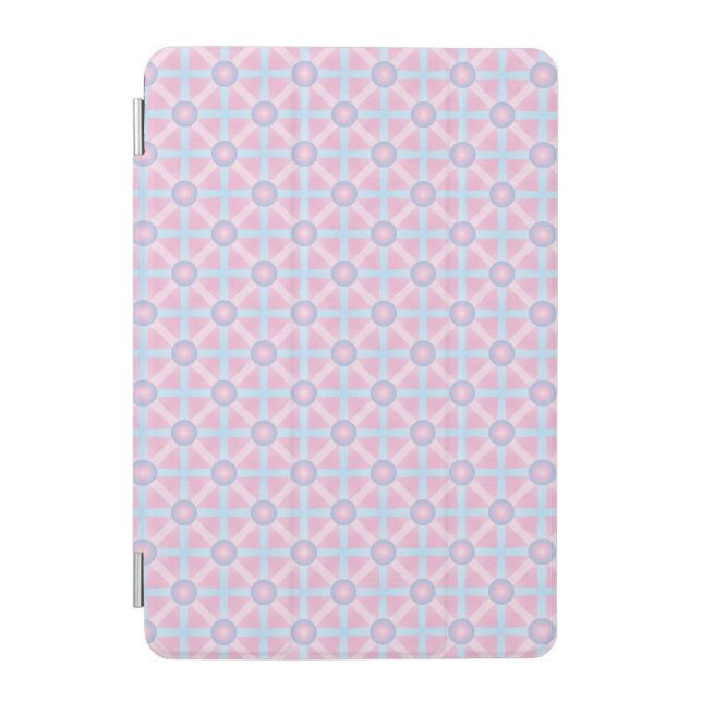 Cute Pink, Purple & Light Blue Pattern iPad Mini Cover (Front)