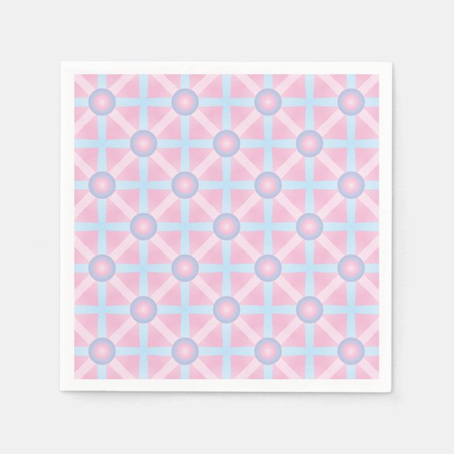 Cute Pink, Purple & Light Blue Pattern Paper Napkins (Front)