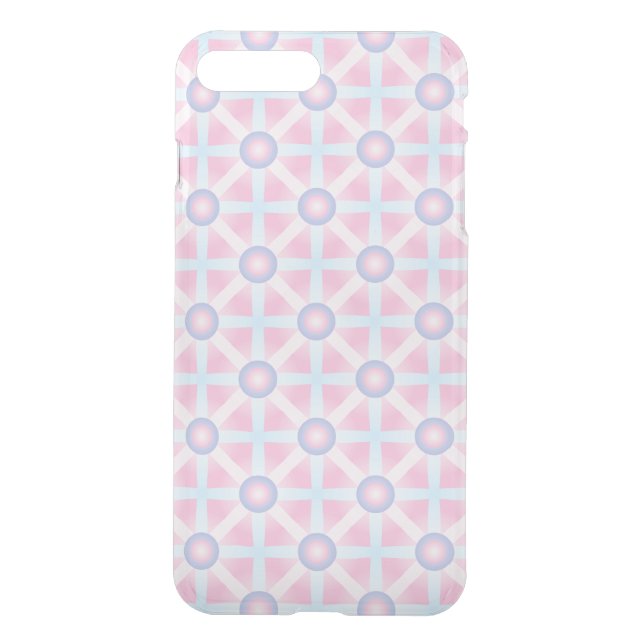 Cute Pink, Purple & Light Blue Pattern Uncommon iPhone Case (Back)