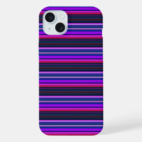 Cute pink purple stripes iPhone 15 plus case
