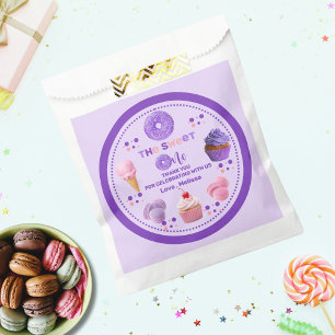 Cute Pink Purple Sweet One First Birthday  Favor Bag