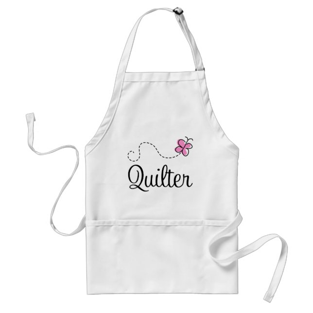 Cute Pink Quilter Gift Adult Apron (Front)