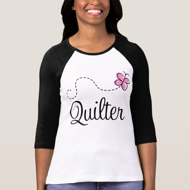 Cute Pink Quilter Gift T-Shirt (Front)