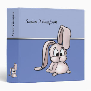 Cute Pink Rabbit Cartoon Binder