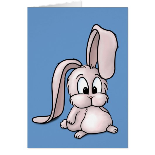 Cute Pink Rabbit Cartoon Cards (Front)