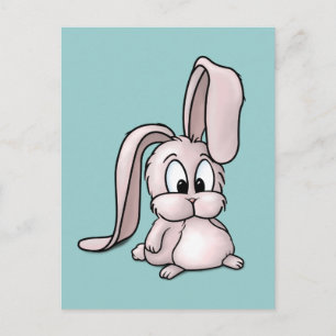 Cute Pink Rabbit Cartoon Postcard