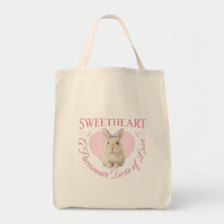 Cute Pink Rabbit Tote Bag