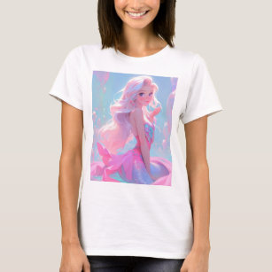 Cute pink rainbow fairy Barbie doll t-shirt design