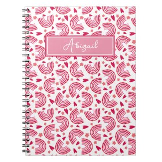 Cute Pink Rainbow & Hearts Pattern Kids 