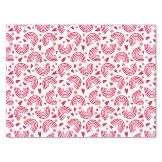 Cute Pink Rainbow & Hearts Pattern Kids