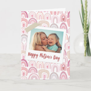 Cute Pink Rainbow Photo Happy Mother’s Day  Card