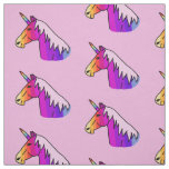 Cute Pink Rainbow Unicorn Girl Pattern Fabric