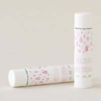 Cute Pink Raindrops Baby Boy Sprinkle Shower Lip Balm