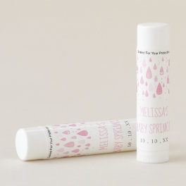 Cute Pink Raindrops Baby Boy Sprinkle Shower Lip Balm